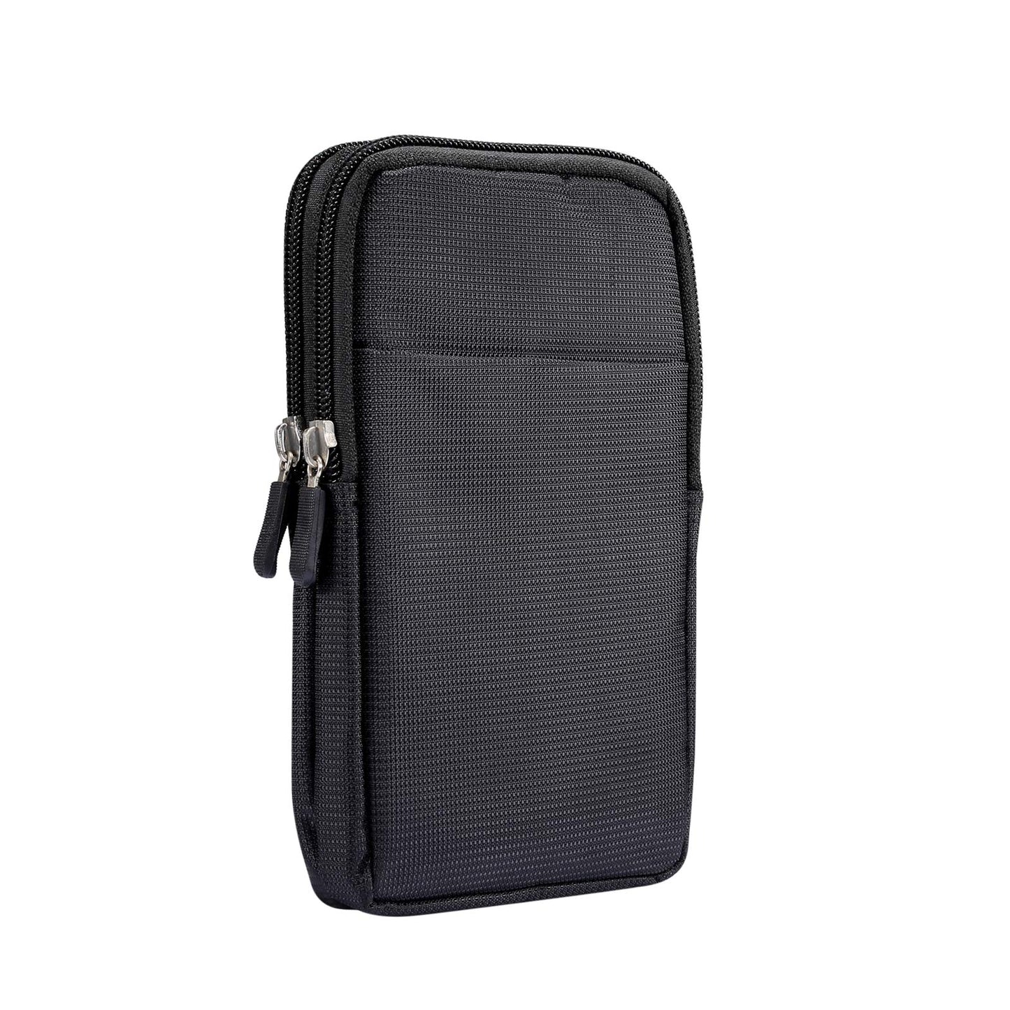 Men's Smartphone Waist Bag Zipper Mobile Phone Holster Waist Pouch Wallet with Carabiner Belt Loop for Outdoor Sport Travel