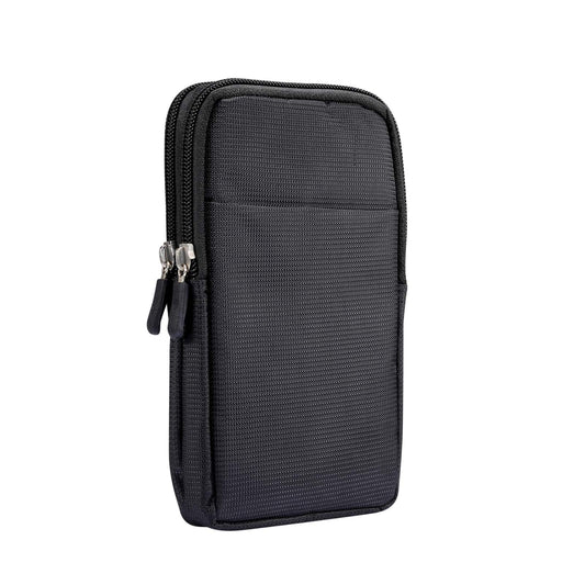 Men's Smartphone Waist Bag Zipper Mobile Phone Holster Waist Pouch Wallet with Carabiner Belt Loop for Outdoor Sport Travel