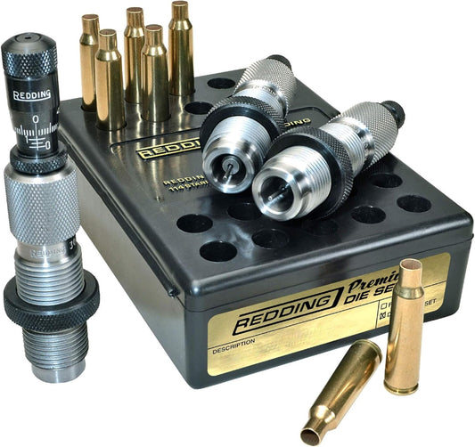 REDDING Premium Series Die Set for.308 Winchester Cartridges | Reliable Reloading Dies with Cartridge Loading Block | Deluxe Die Set
