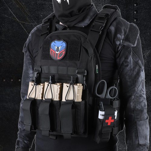Snacam Tactical Vest for Men Molle Security Airsoft Vest Adult (Black)