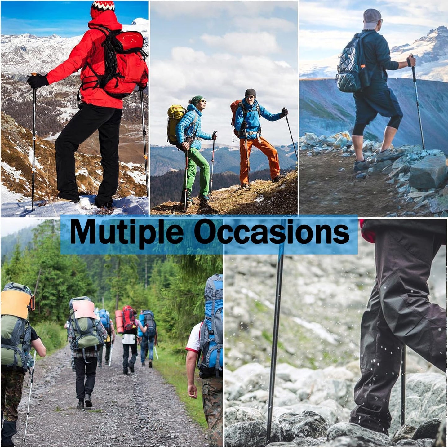 6Pcs Trekking Pole Tips Replacement - Rubber Feet for Hiking Poles Tips, Walking Sticks Tips Accessories, Fits Most Standard Trekking Poles, Walking Sticks Shock Absorbing(11mm Hole Diameter)