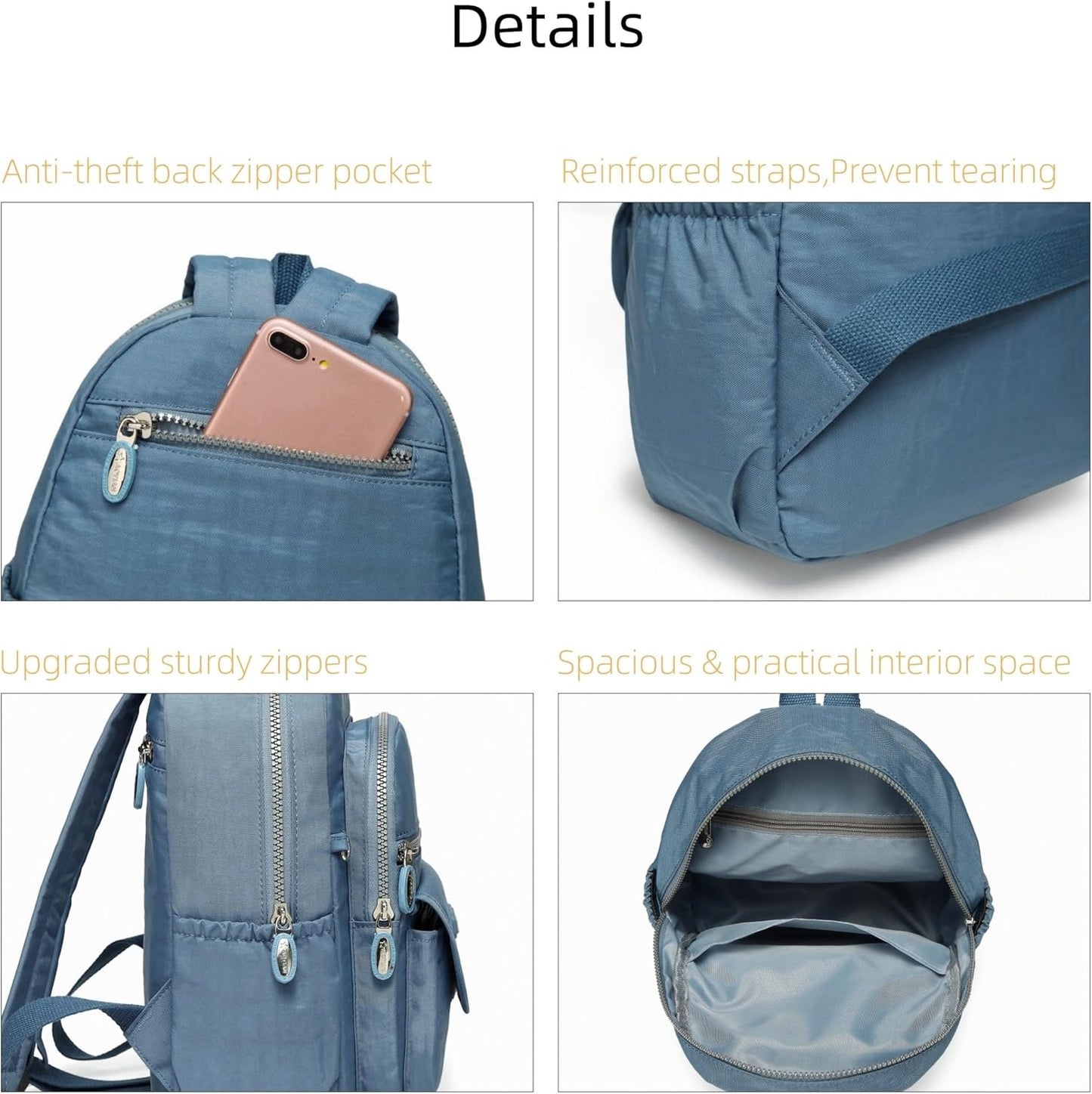 AOTIAN Mini Nylon Women Backpacks Casual Lightweight Small Daypack for Girls