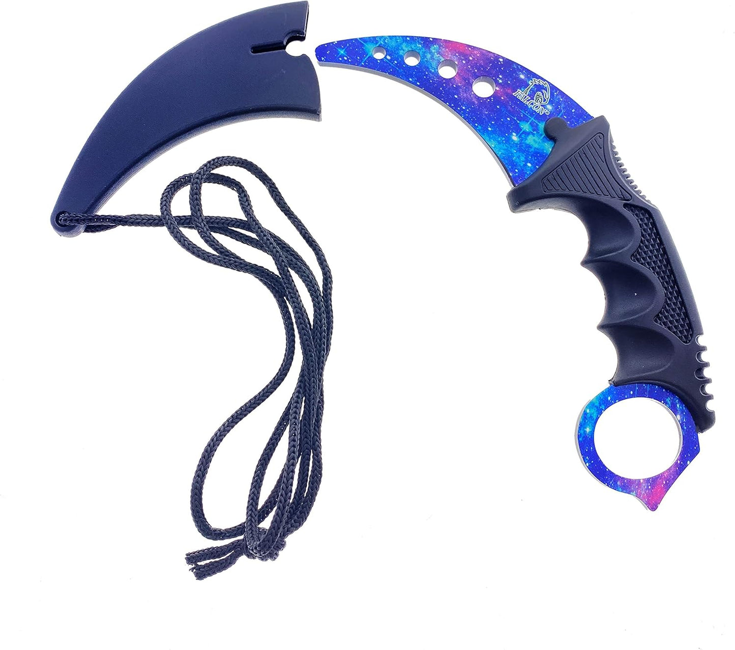 Falcon 7.5" Tactical Fixed Blade Training, No Edge. For Training Purpose Only (Black)