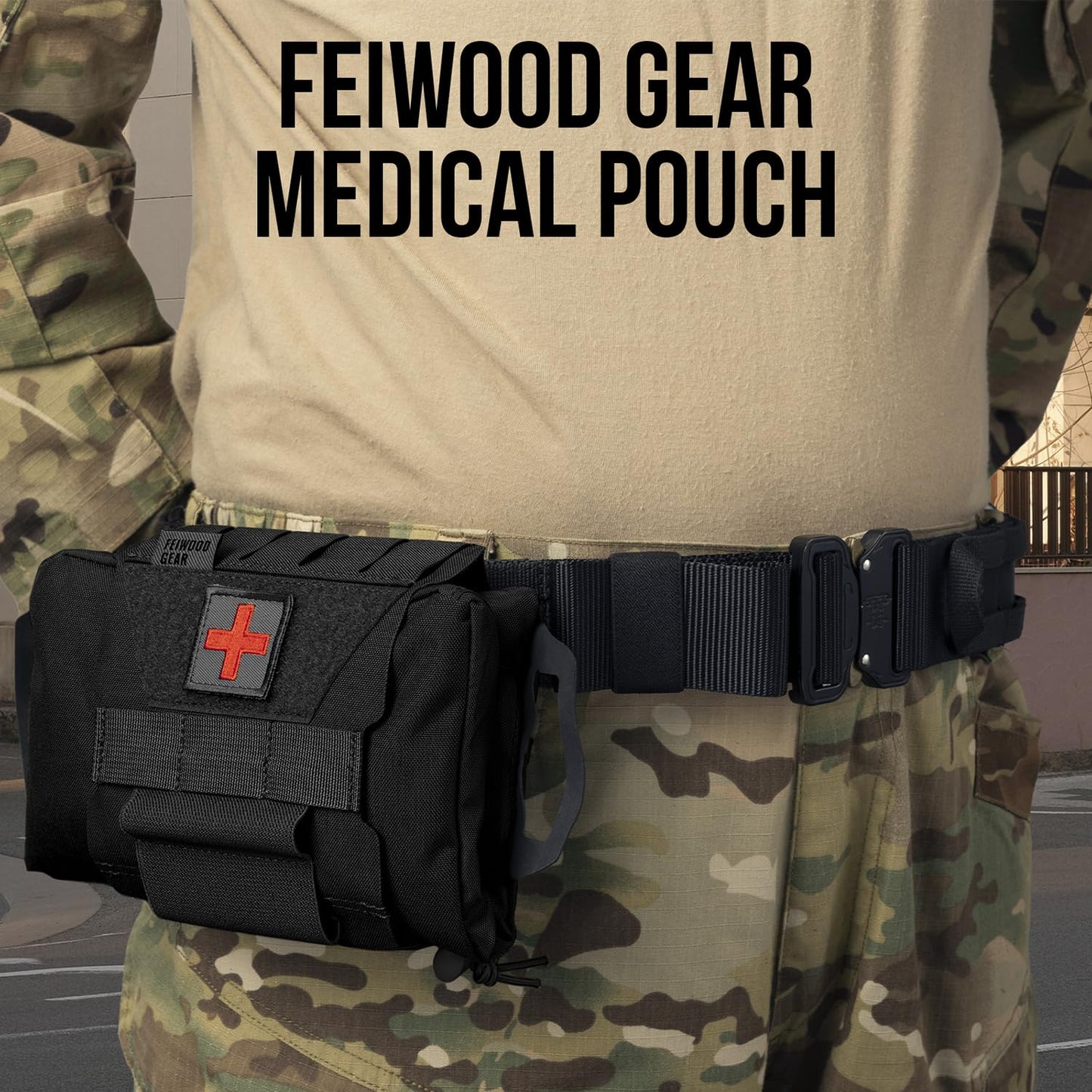 FEIWOOD GEAR Tactical IFAK Pouch,Medical Pouch,IFAK Tear Away Pouch,First Aid Kit Two-Piece System Medical Pouches Emergency Survival Bag for Outdoor Travel Hiking