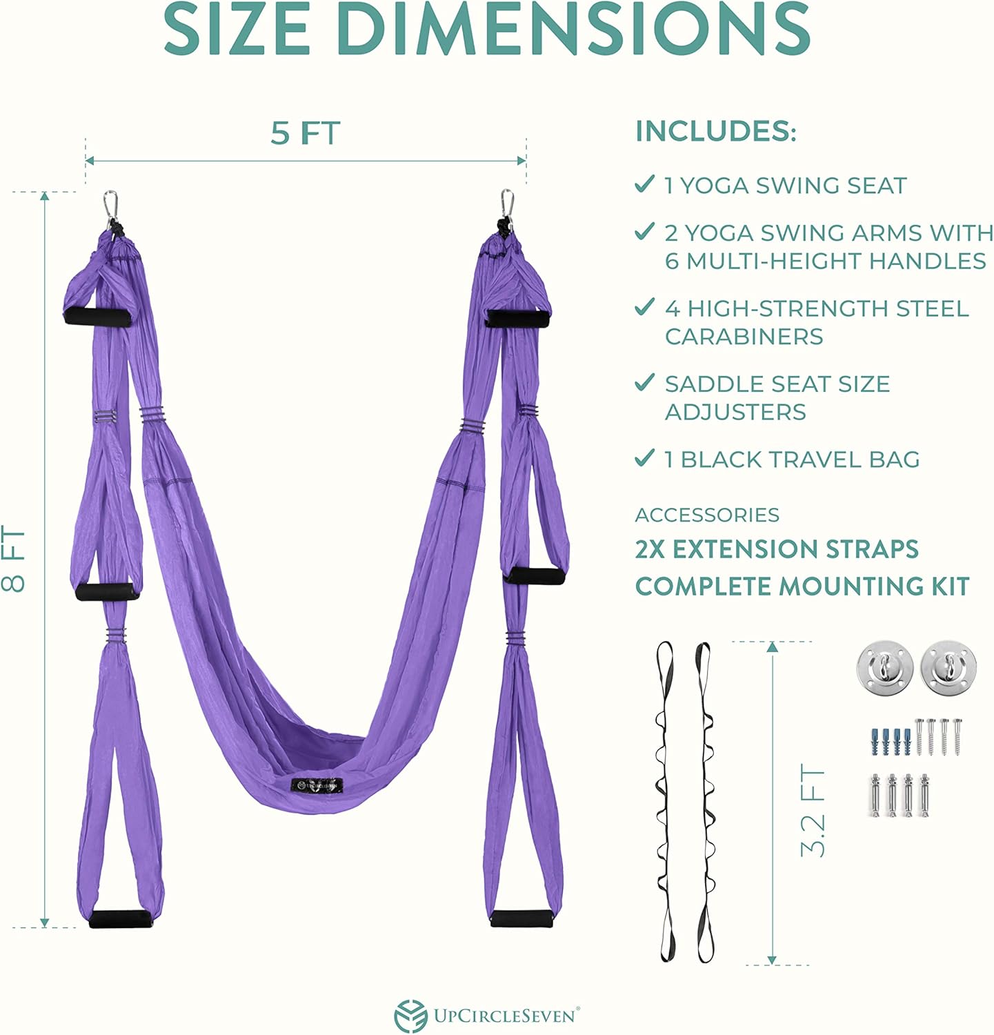 UpCircleSeven Aerial Yoga Swing Set Ceiling Mount Accessories