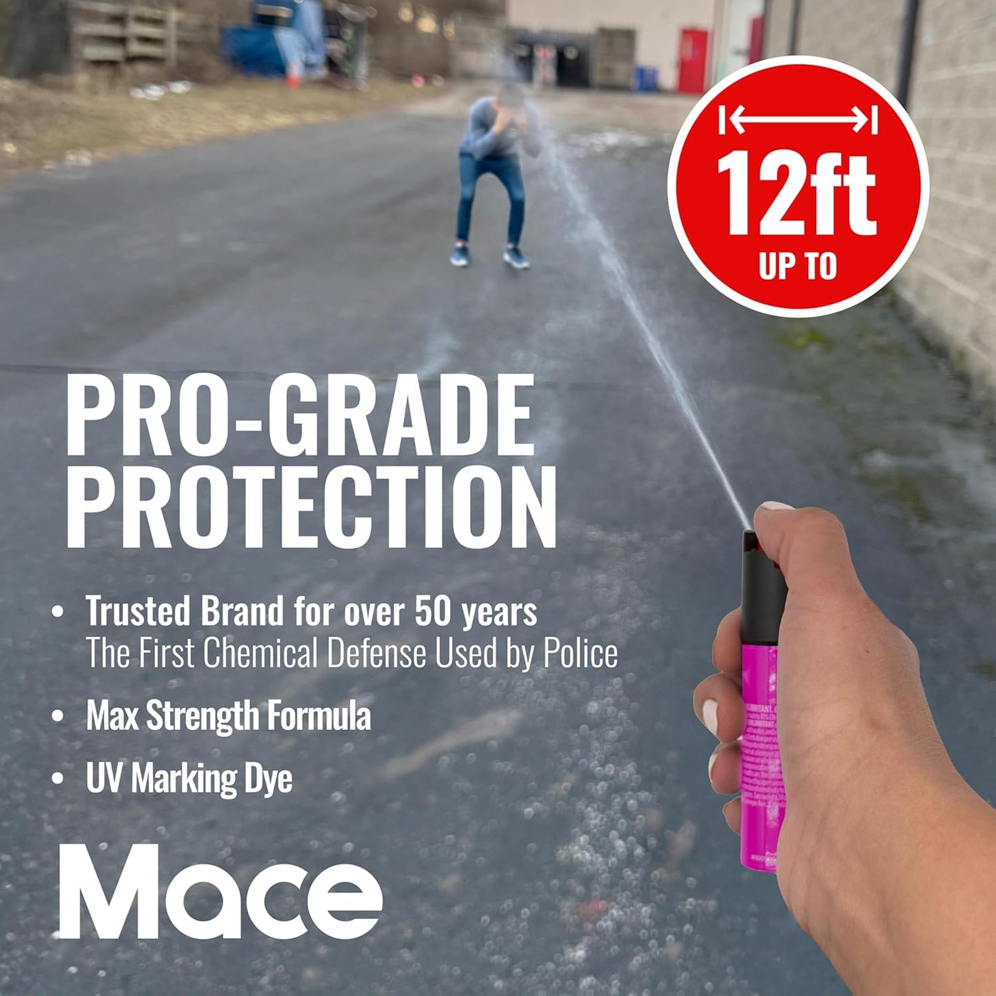Mace Pepper Spray - Twist Lock & Hardcase Model, Max Strength 10% OC Formula, Long Lasting UV Dye, Self Defense Pepper Spray for Women & Men