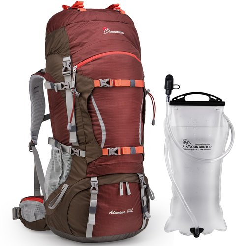 MOUNTAINTOP 70L Internal Frame Backpack with 3L Hydration Bladder