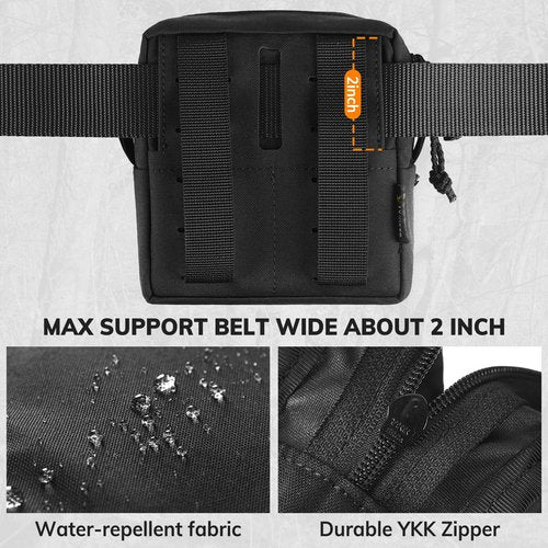 GP Pouch MOLLE General Purpose Admin Pouches Small Utility EDC Pouch with Loop Panel for Tactical Gear Belt as Expanded Storage Bag