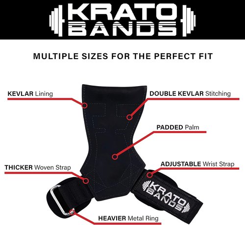 Krato Kevlar Lined Versatile Lifting Straps | Grips Bands