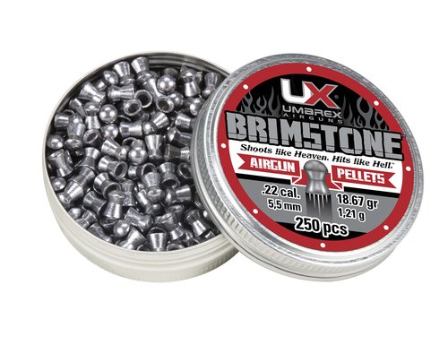 Umarex Brimstone .22 Caliber 18.67 Grain Pellets Air Gun Ammo for Pellet Gun Rifle, 250 Count,Silver