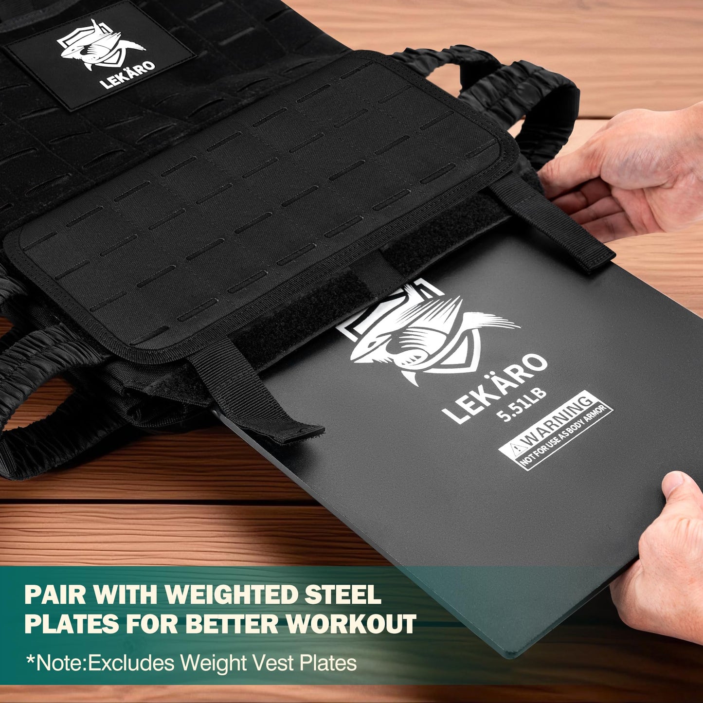 Adjustable Weighted Vest, Tactical Weight Vests for Men and Women, Body Weight Vest for Strength and Endurance Training, Fitness, Running, WODs (Black-1)