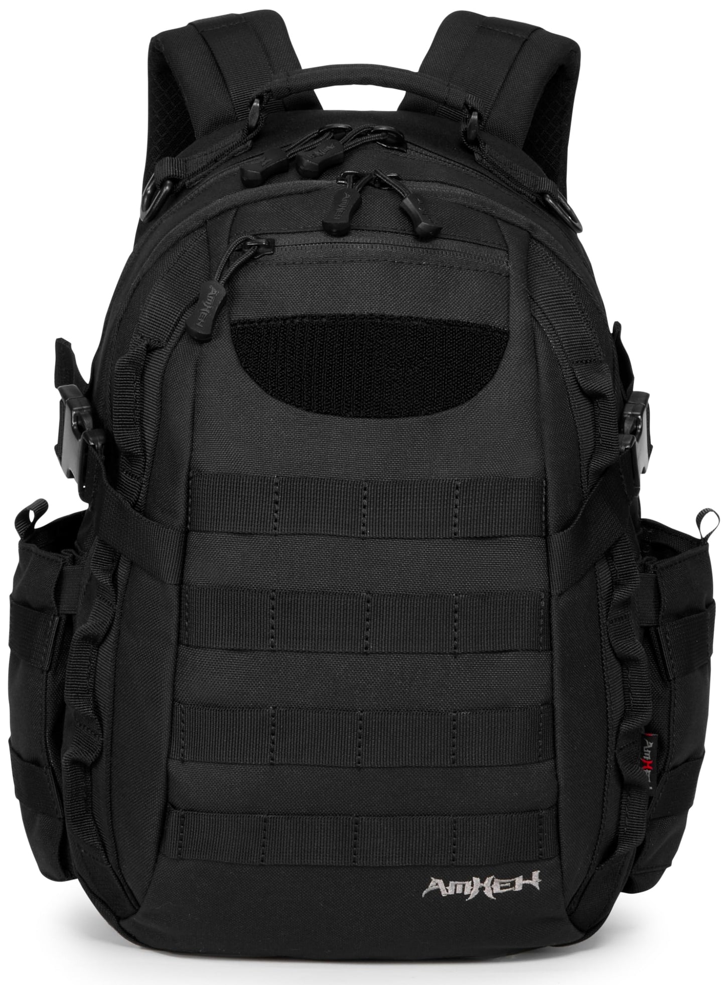 AMHEH 21L Small Tactical Backpack | Fit 12 Inch Laptop, Water Bottle Holder, 1050D fabric, Molle, Daily Work, Travel, Hiking (Black)