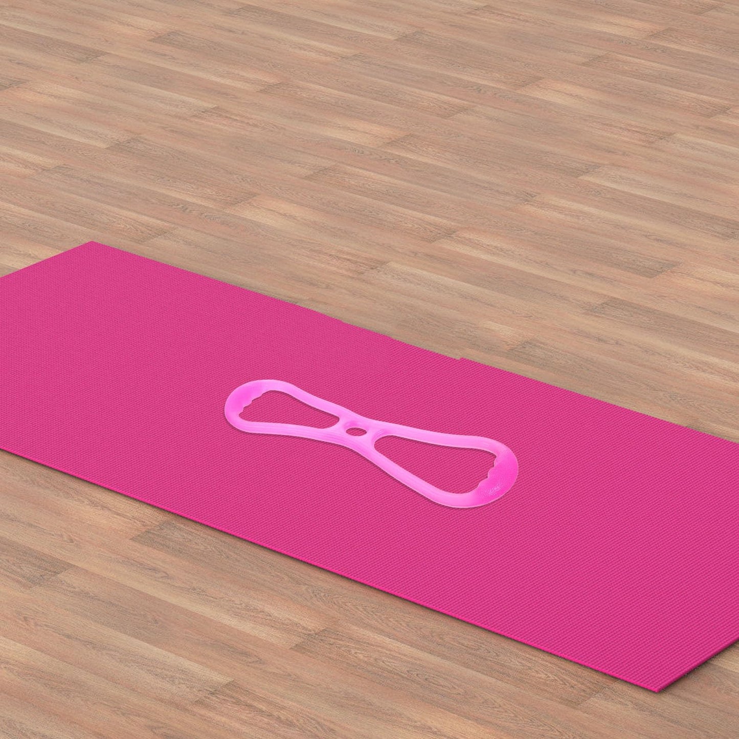 Kisangel Silicone Yoga Tension Band, Figure 8-Shaped Elastic Pull Rope, Multifunctional Resistance Bands for Fitness, Chest, Arm, Shoulder Stretch, Portable and Compact, Pink