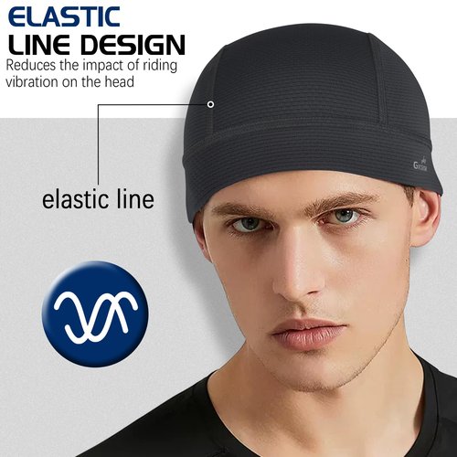 GXCROR 2 Pcs Cooling Skull Cap Helmet Liner for Men Women, Moisture Wicking Cycling Cap Motorcycle Hard Hat Liner Soft Running Beanie