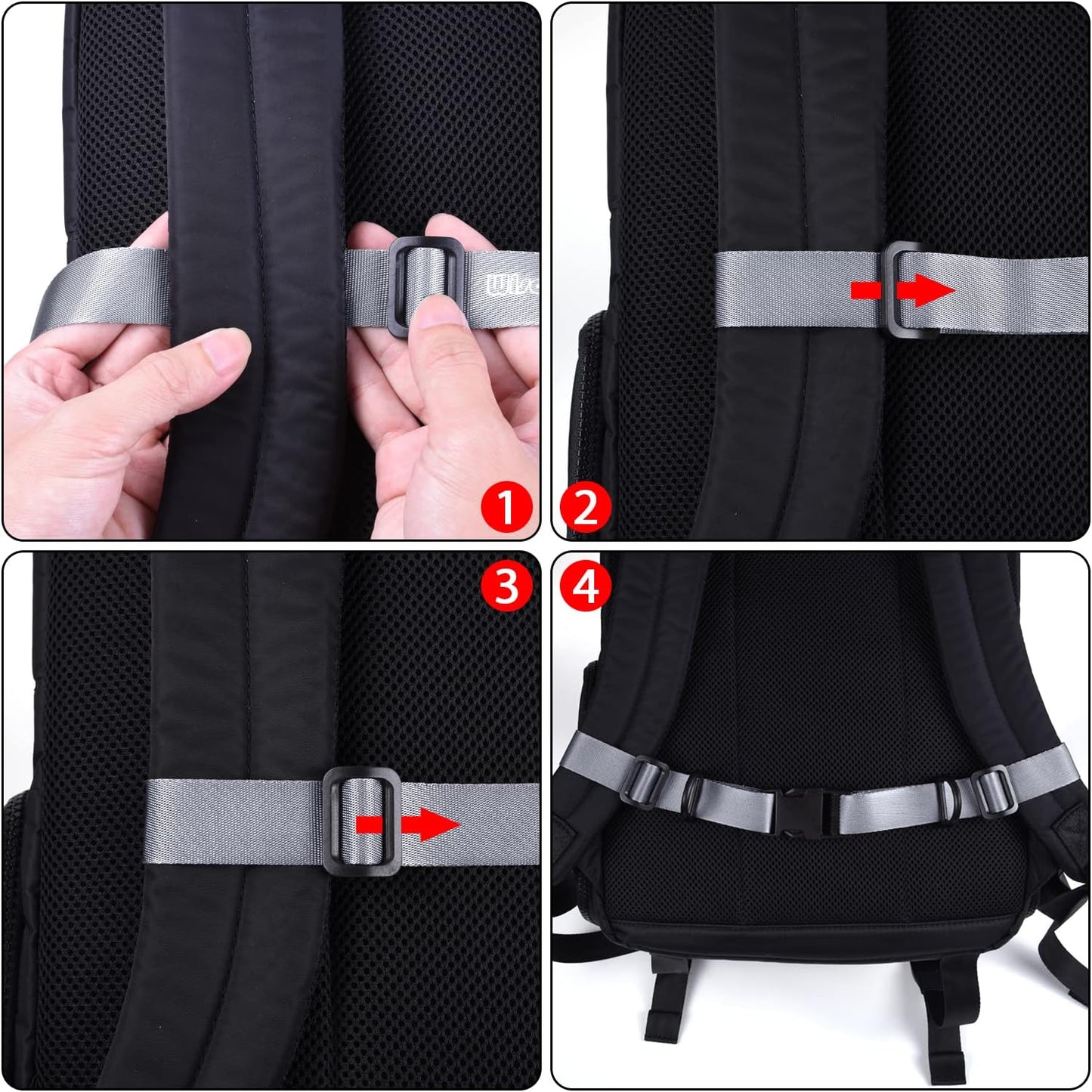 Wisdompro Backpack Chest Strap, Heavy Duty Adjustable Backpack Sternum Strap Chest Belt with Quick Release Buckle
