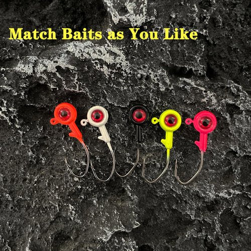 Bombite Crappie Jig Heads, 40pack Crappie Jigs Fishing Jig Heads Hook Lure Fishing Jigs Heads for Bass Fishing 1/16oz