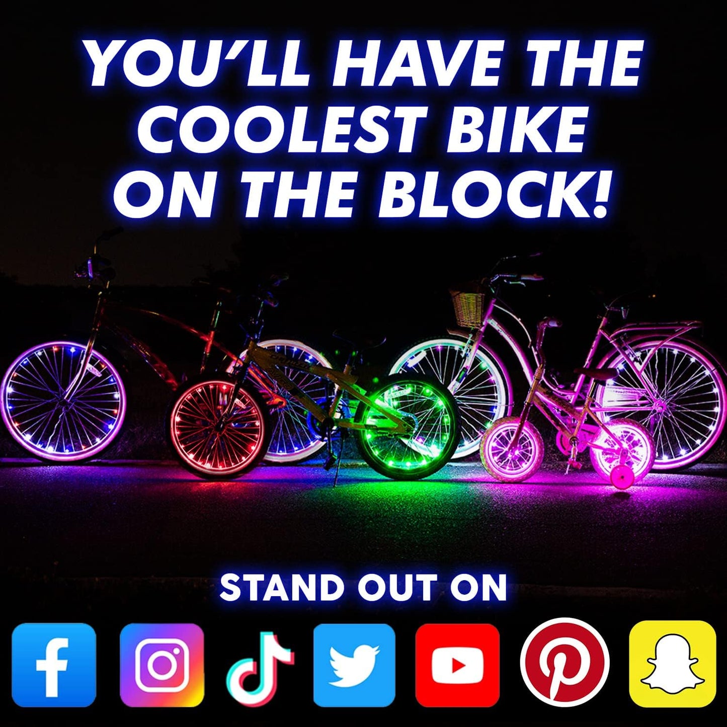 Activ Life LED Bike Wheel Lights with Batteries Included, Get 100% Brighter and Visible from All Angles for Ultimate Safety & Style (1 Tire Pack, Multicolor)