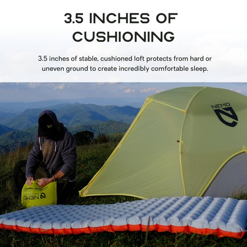 NEMO Equipment Tensor All-Season Ultralight Insulated Sleeping Pad - Regular (72"x20") - Blade/Spicy Orange