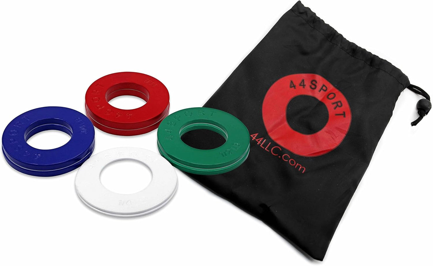 44SPORT Olympic Fractional Weight Plates Set - 1/4, 1/2, 3/4, 1 lb (8 Plates, 5 lbs Total)