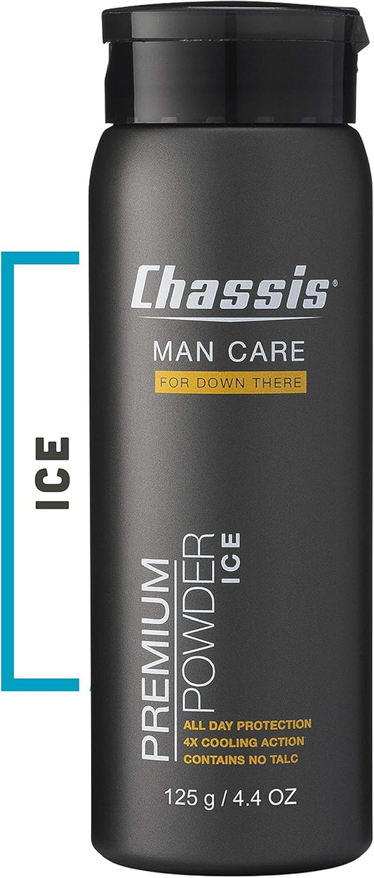 Chassis Premium Body Powder for Men, Whole Body Deodorant, Odor-Absorbent, Talc-Free Anti-Chafing Powder for Groin & Sensitive Skin, Friction Defense & Odor Control, Original Fresh Scent