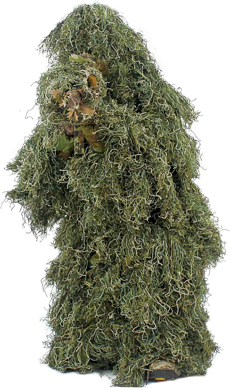 AUSCAMOTEK Ghillie Suit for Hunting Camouflage Suit Hunting Gilly - Green