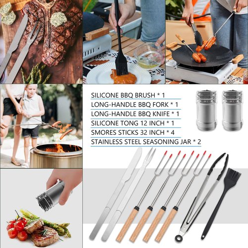 Wesqunie Camping Cookware Cooking Utensils Set - 25Pcs Camp Kitchen Essentials Kit, Portable Outdoor Camper Gear Accessories, Overland Equipment for RV Picnic Grill