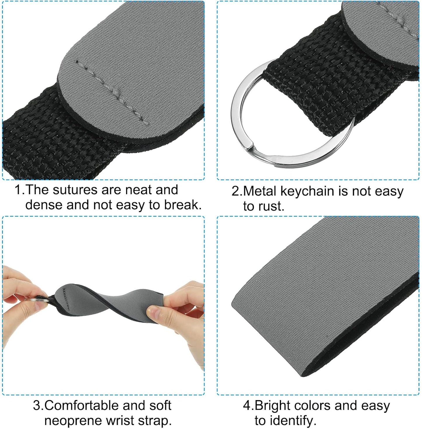Waterproof Neoprene Keychain | Buoyant Floating Key Ring for Outdoor Sports
