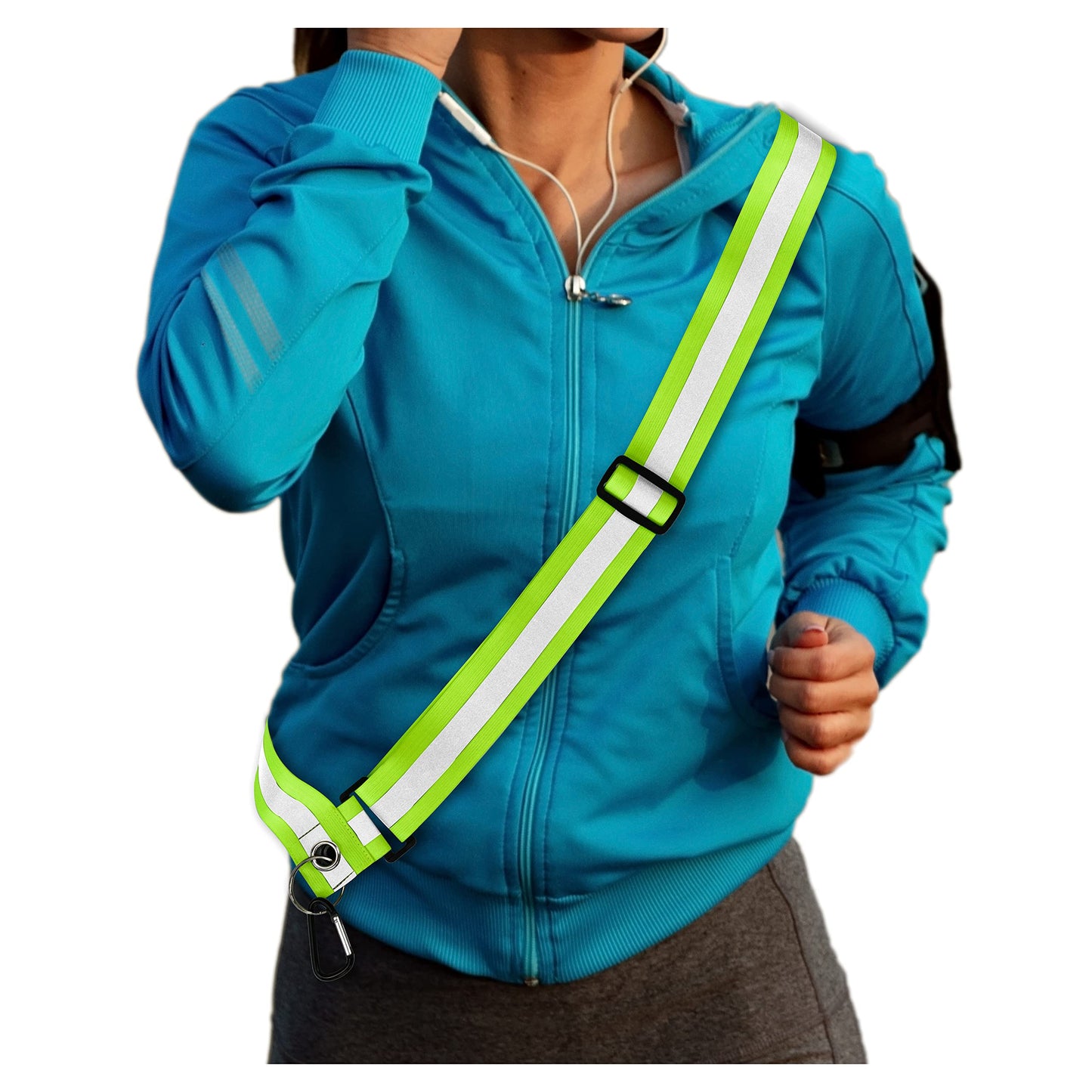 HiVisible Bulk 10 Pack - Safety Reflective Sash for Walking at Night Adjustable Safety Sash for Men Women Kids Reflective Belt Sash for Running Walking Biking