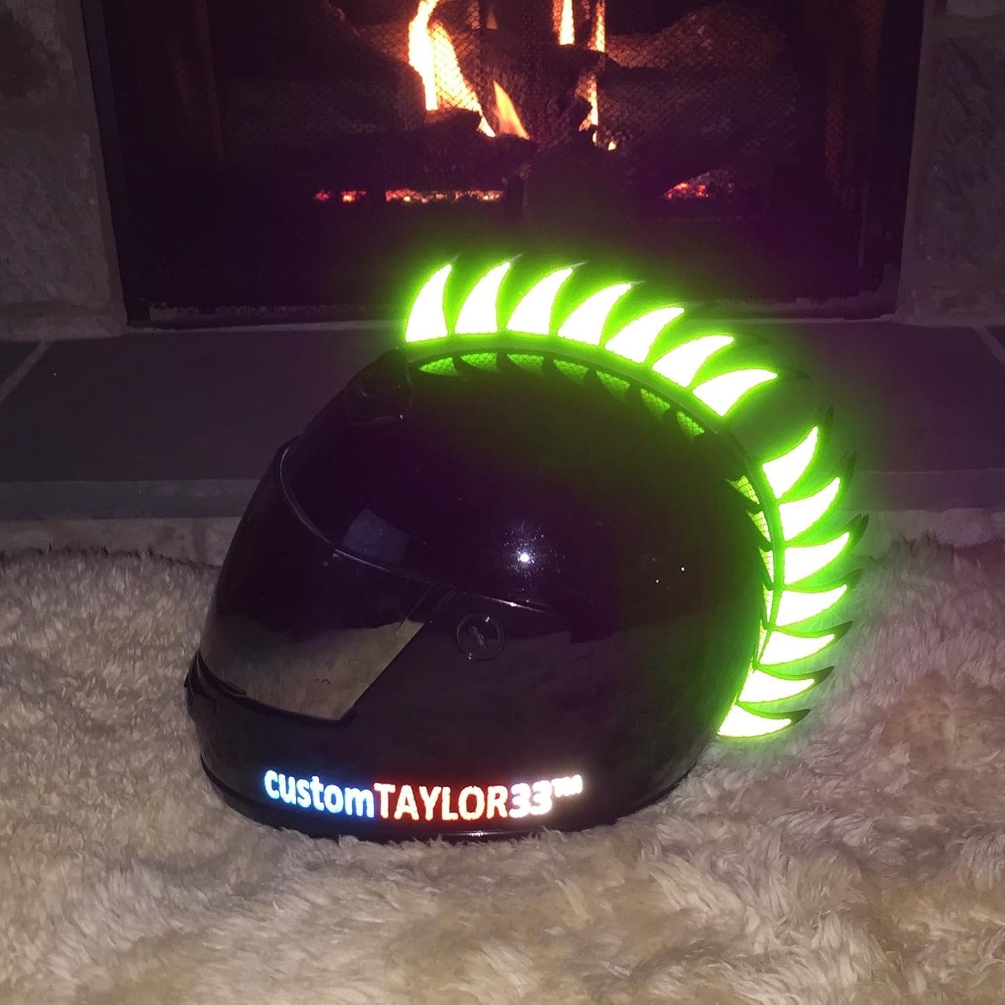 customTAYLOR33 Engineering Grade Reflective Warhawk/Mohawk Decals (Rubber Warhawk & Helmet not Included) Many Colors (Black)