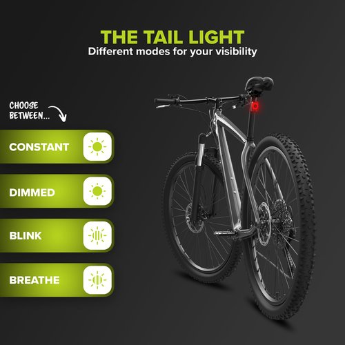 VELMIA 360° Ground Illumination Bike Rear Light | Rechargeable Battery | Enhance Visibility and Safety | Perfect for Night Riding | Easy to Install I Bike Tail Light, Rear Bike Light, Bicycle