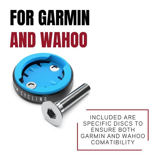 KOM Cycling Top Cap Mount for Garmin and Wahoo Bike Computers (Bike Mount for Edge 1040, Elemnt Roam, Elemnt Bolt v2) 1040 Bike Mount Compatible (Black)