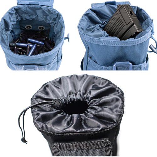 Molle Dump Pouch Roll-Up Drawstring Magazine Utility Pouch Folding Tactical Foldable Magazine Drop Pouch Black