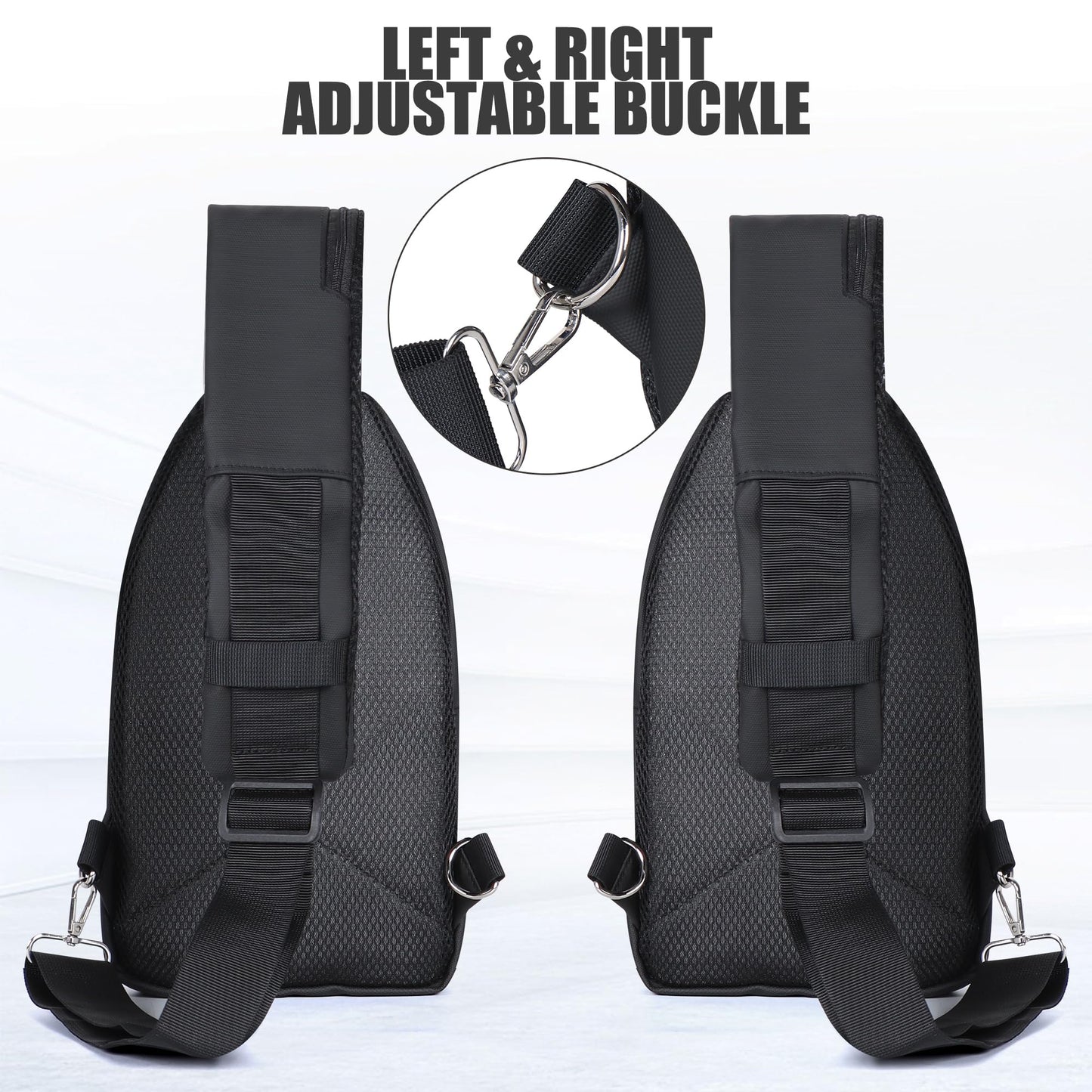 Geestock Sling Bag Backpack for Men & Women, Crossbody Backpack Shoulder Bag Waterproof Chest Bag for Daypack Travel Hiking (Black)