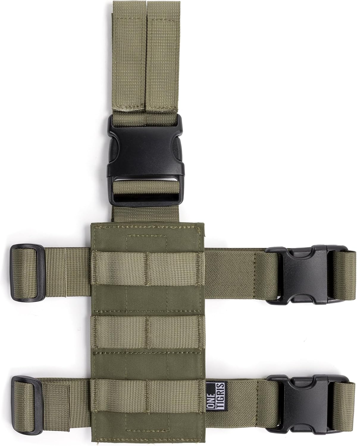 OneTigris Mini Molle Panel for Tools, Drop Leg Platform Minimalist Adjustable Thigh Rig for Flashlight Green
