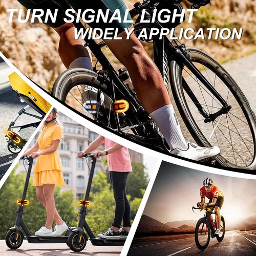 Bike Tail Light with Turn Signal, USB Rechargeable Bike Turn Signal Lights for Cycling, Remote Control Warning Bike Light 5 Mode