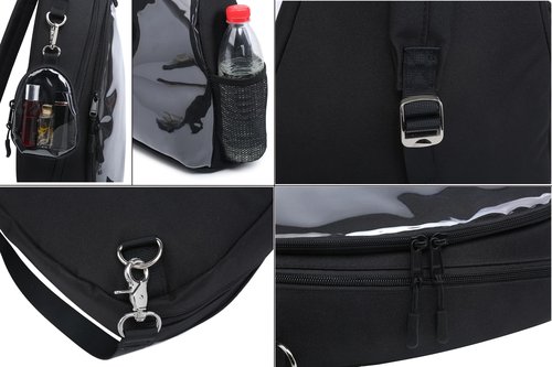 Oxford Ita Bag Kawaii Pin Display Chest Pack Single Shoulder Bag Sport Backpack Hiking Daypack, Medium