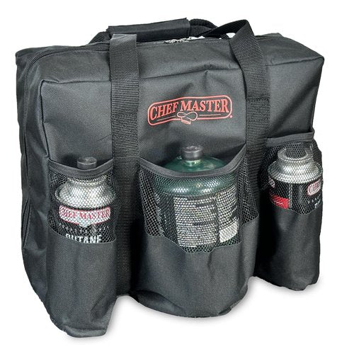 Chef Master Carrying Bag for Camp Stove & Butane Fuel Canister, Travel Camping Bag for Tin Cans, Compatible for Most Portable Camp Stoves & Dual Fuel Stove for Outdoor Trip, Camping Essential 90080