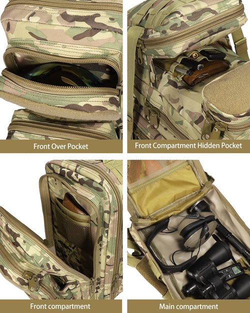 BOMTURN for Mens Tactical Backpack Military Backpacks 27L Small Army Survival Backpacks Small Waterproof Bug out Bag