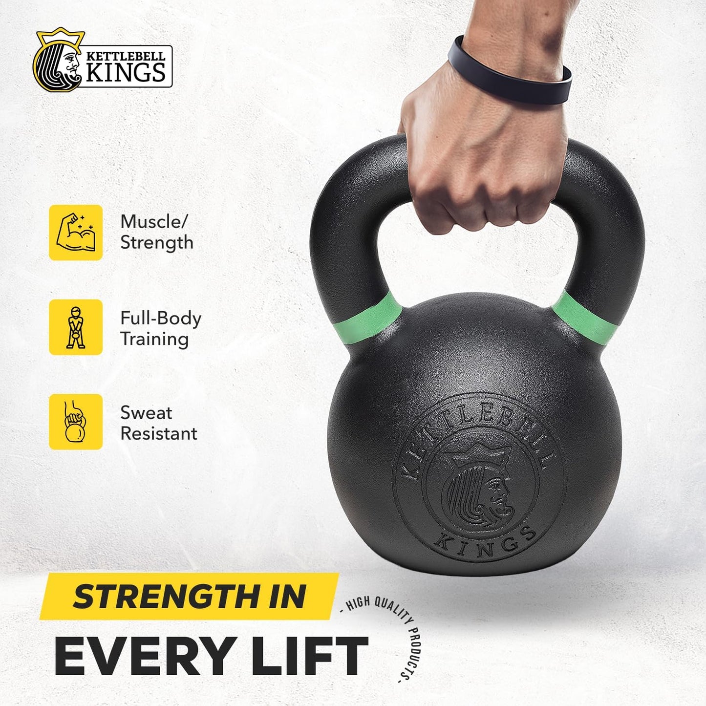 Powder Coated Kettlebell Weights 5-90 LB | Durable Gym Equipment for Strength Training