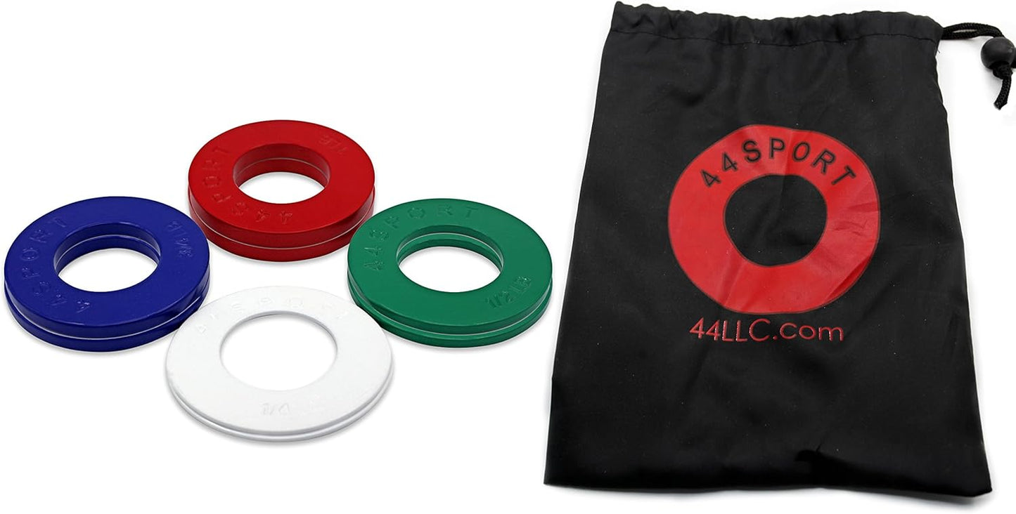 44SPORT Olympic Fractional Plates -Pair of 1/4, 1/2, 3/4, 1 lb Weights (8 Plates. Total Weight: 5lbs)