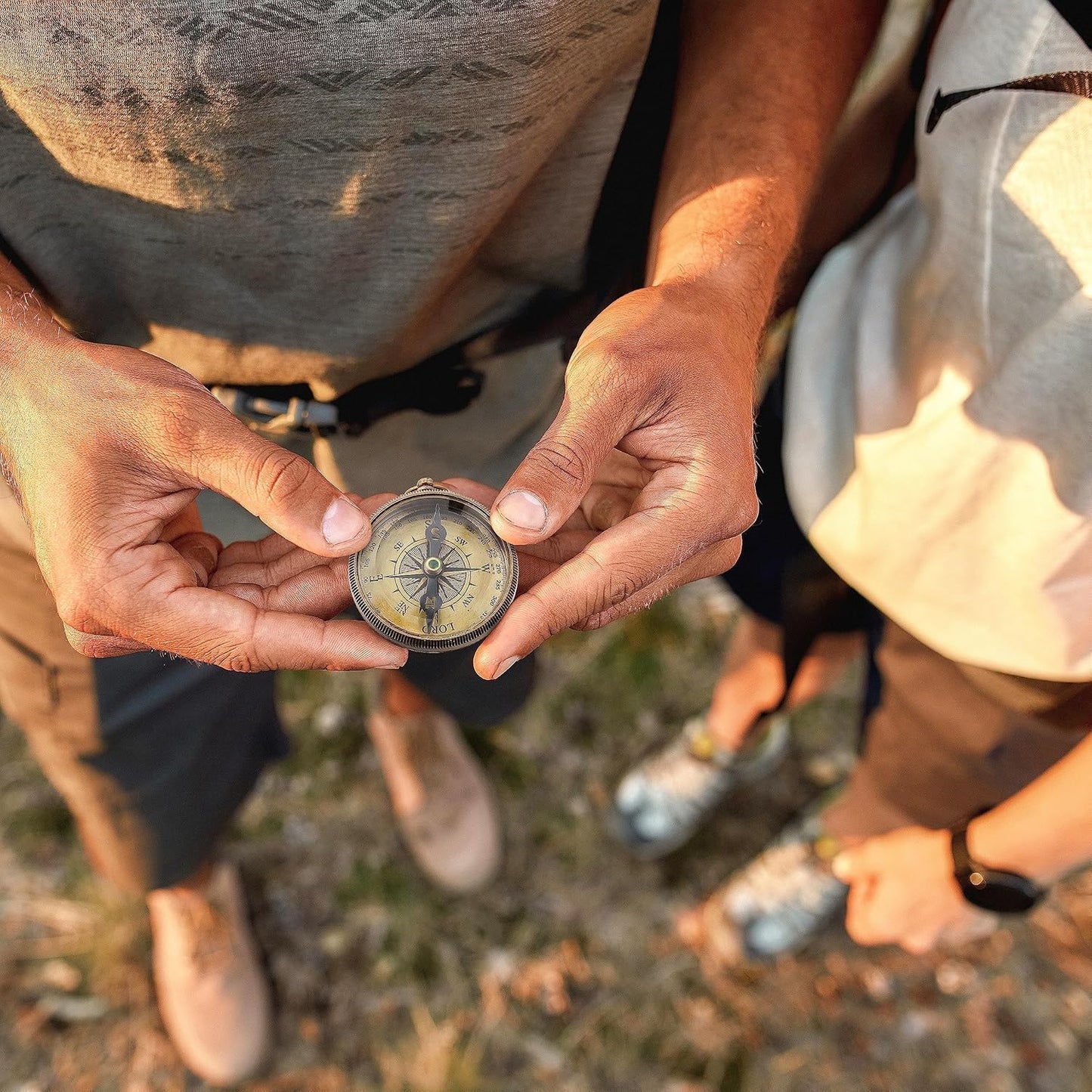 God is My Guide Brass Compass Gift with Display Box - Engraved Scripture Prayer Compass Religious Gift for Men & Women - Baptism, Confirmation, Communion Compass for Boys Graduation Gift