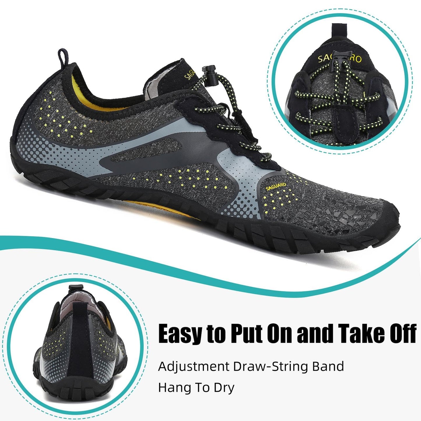 SAGUARO Barefoot Shoes Women Wide Toe Box Trail Running Shoe Womens for Walking Gym Training Sneakers Size 6.5 Women/4.5 Men