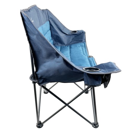 Black Sierra Double Padded Folding Camping Chair, Oversized Folding Camp Sofa, Portable Outdoor Loveseat Supports 500 lbs, Perfect for Beach, Tailgating, RV, Sports, Patio
