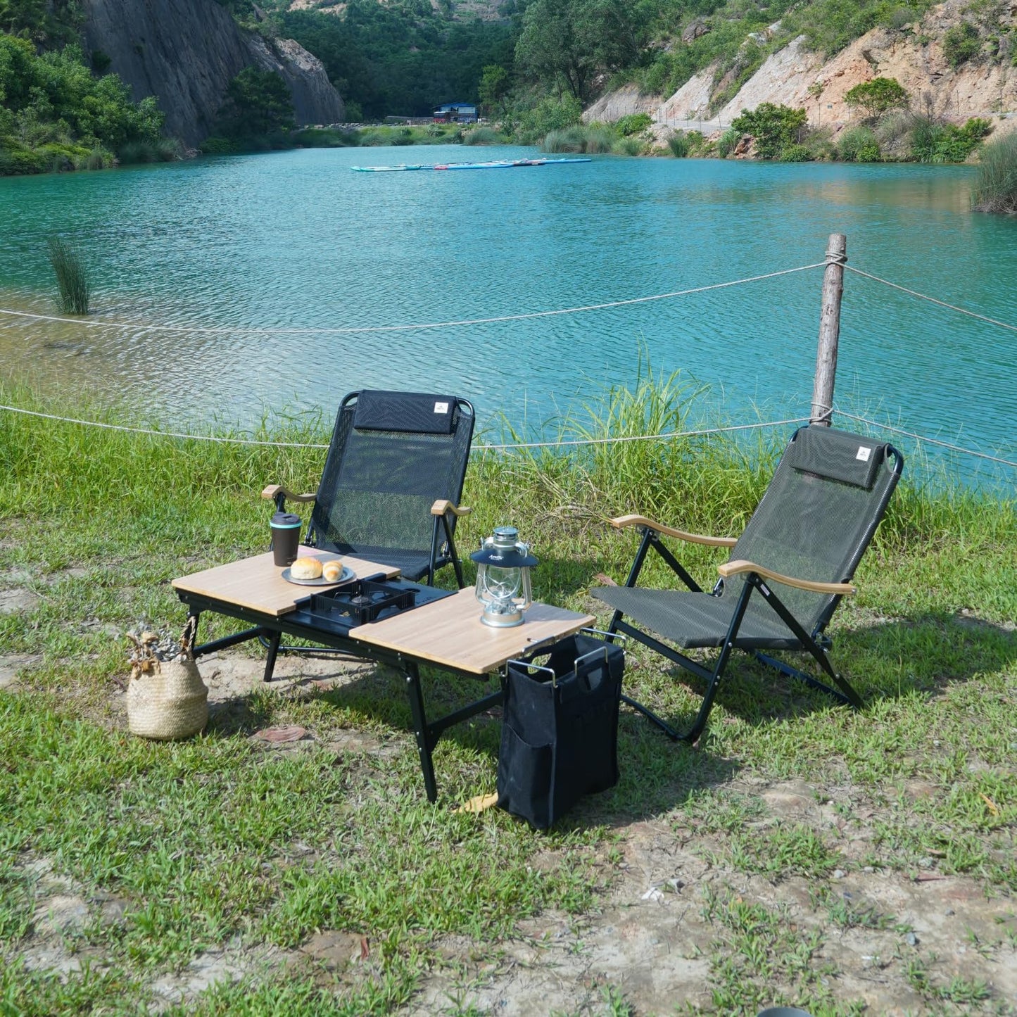 AREFFA Portable Outdoor Storage Bag - Waterproof Side Pockets for Camping Table, Organizes Utensils & Accessories