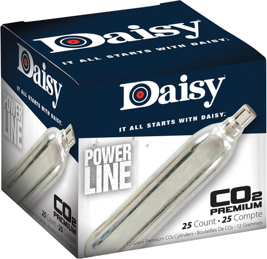 Daisy Outdoor Products 25 Count CO2 Cylinder, Silver, 12gm