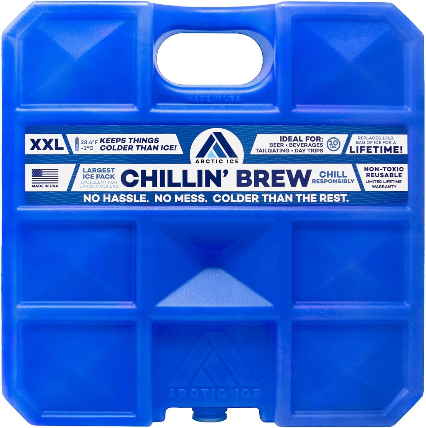 Arctic Ice Chillin' Brew Series Long Lasting Reusable Ice Pack - Freezes at 28° Fahrenheit - Designed to Keep Beverages Colder Than Ice