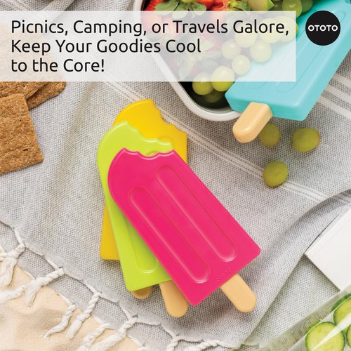 NEW - Ice Pops Popsicle Ice Packs for Lunch Boxes (Set of 4) - Funny GIfts, Cute Kitchen Accessories, Cool Kitchen Gadgets, White Elephant Gifts Kitchen Gifts, Reusable Ice Packs for Cooler Cold Packs