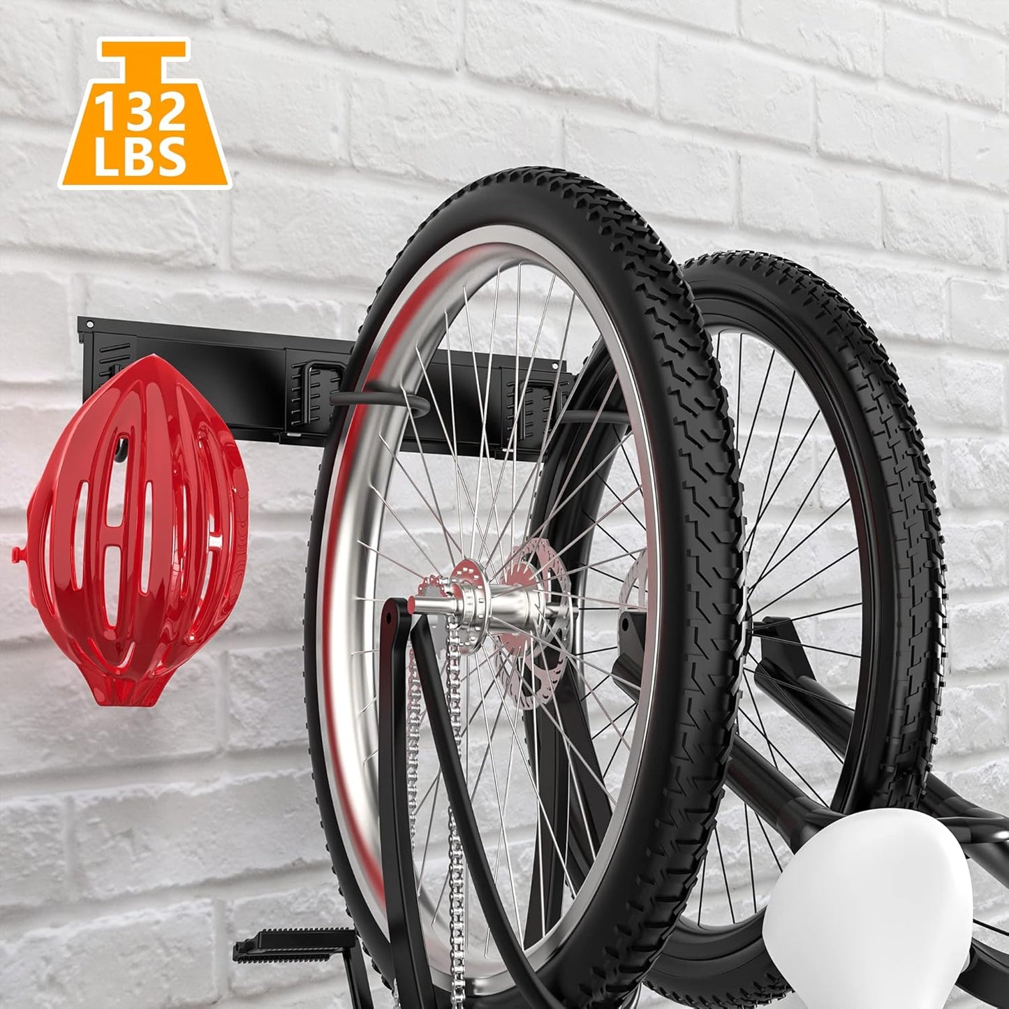 Ultrawall Stainless Steel Bike Storage Rack,6 Bike Storage Hanger Wall Mount for Home & Garage Holds Up to 300lbs, Black