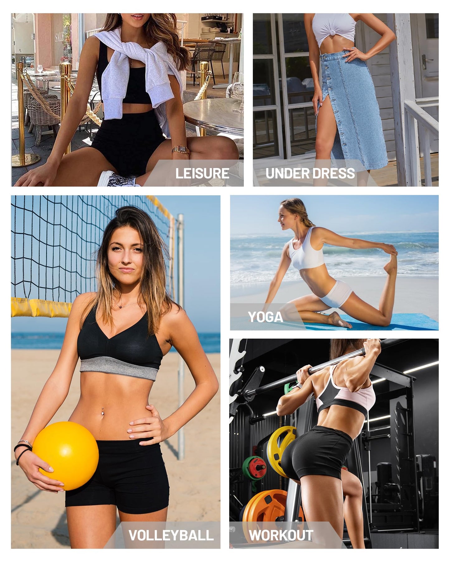 Runhit No Front Seam Biker Shorts for Women - 3'' High Waisted Workout Gym Yoga Volleyball Spandex Booty Shorts with Tummy Control Black Medium