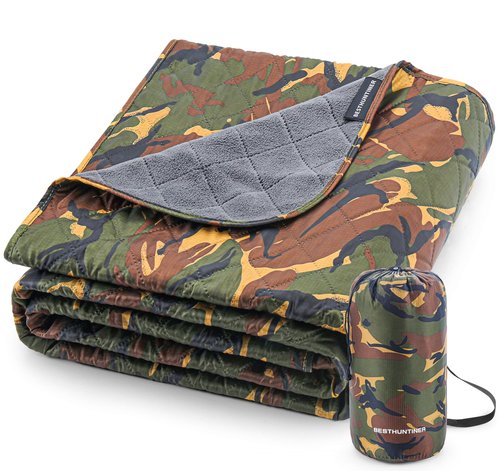 BESTHUNTINER Warm Blanket with Fleece Lining,Large Stadium Blanket,Waterproof,Thermal,Sleeping Gear for Camping,Emergency,Space,Car Blanket,Airplane,Hiking,Picnic.